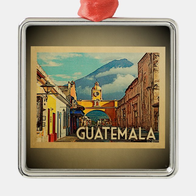Metal Viagens vintage do ornamento de Guatemala (Frente)