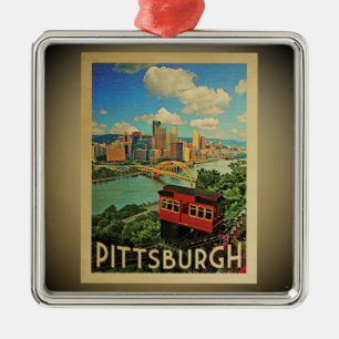 Metal Viagens vintage do ornamento de Pittsburgh