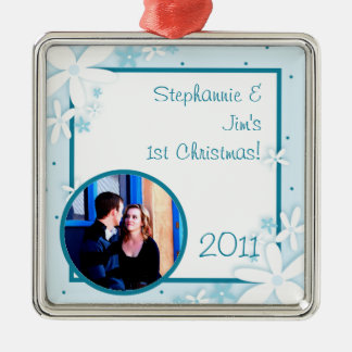 Metal Visitas Azuis Personalizadas de Ornamento