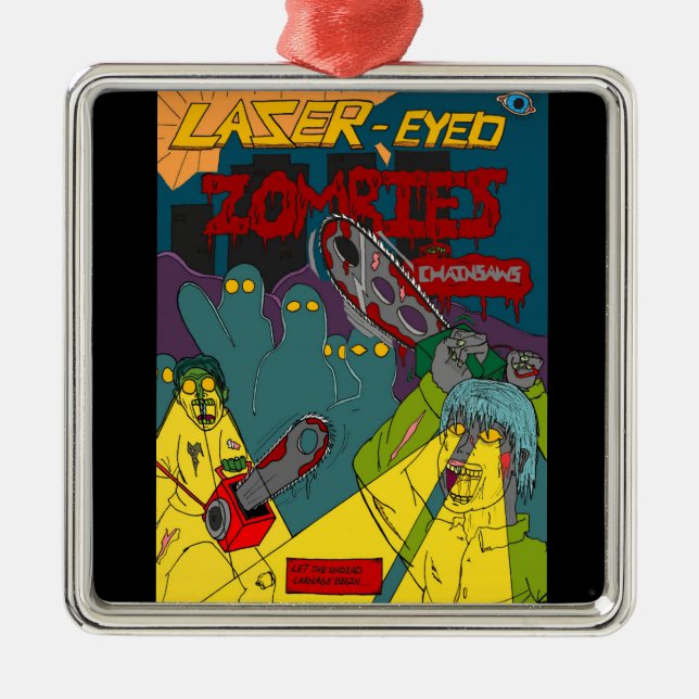 Metal Zombies de olhos laser com ornamento de arbustos (Frente)