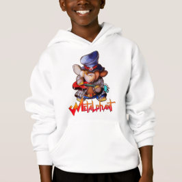 Metálico com Pullover Hoodie de Guitar Kid