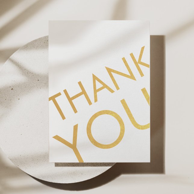Metálico de Folha Moderna e Minimalista do cartões (Minimalist Thank You Card Foil Metallic)