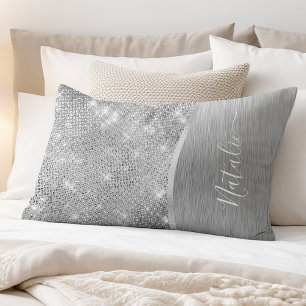 Metálico Personalizado Da Glitter De Prata Glam