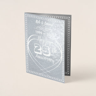 Metalizado 25o cartão de prata personalizado costume do
