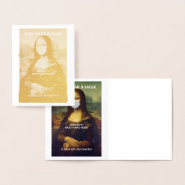Metalizado APENAS VISTA UM Cartão MÁSCARO MONA LISA Gold