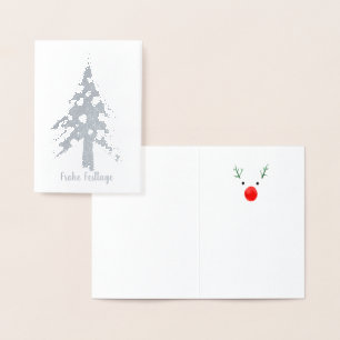 Metalizado Árvore de natal cartão