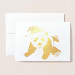 Metalizado Belo Cartão de Panda Bear Gold