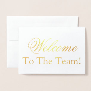 Metalizado Bem-Vindo Ao Cartão De Folha Da Equipe