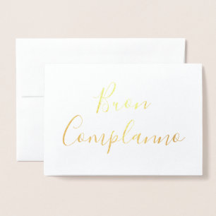 Metalizado Buon Compleanno - Cartão de Foil Ouro