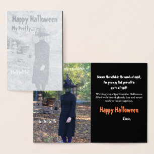 Metalizado Cartão da folha de prata da bruxa do Dia das