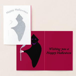 Metalizado Cartão da folha do Dia das Bruxas do Ceifador