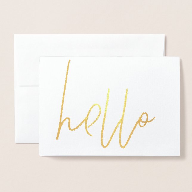 Metalizado Cartão de Alô Gold Foil (Frente com envelope)