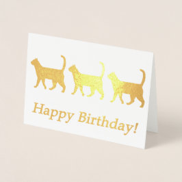 Metalizado Cartão de Aniversário de Gatos Bons