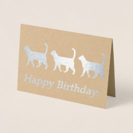 Metalizado Cartão de Aniversário de Gatos Bons