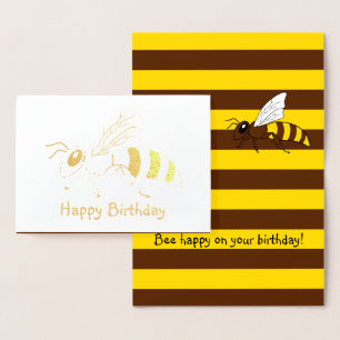 Metalizado Cartão de Aniversário de Honeybee Foil