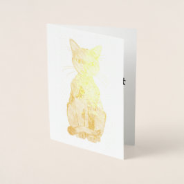 Metalizado Cartão de Aniversário do Rainbow Cat Foil