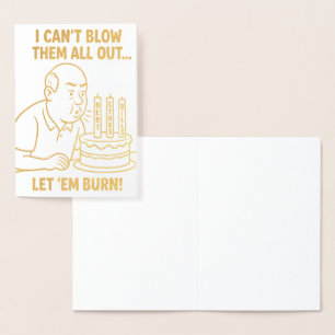 Metalizado cartão de aniversário engraçado