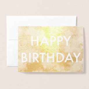 Metalizado Cartão de Aniversário Gold Foil Happy