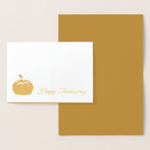 Metalizado Cartão de Boas Festas-Folha de Ouro-Ação de Graças