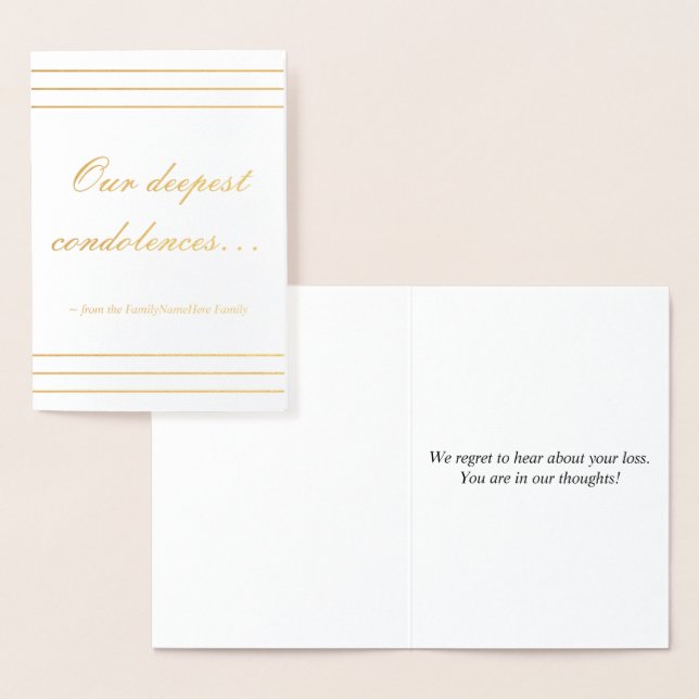 Metalizado Cartão de condolências simples (Exibição)