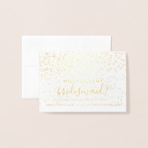 Metalizado Cartão de Dama de Honra - Confete Fab Foil