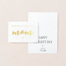 Cartão de Dia das Mães em Folha Modernos e Elegant