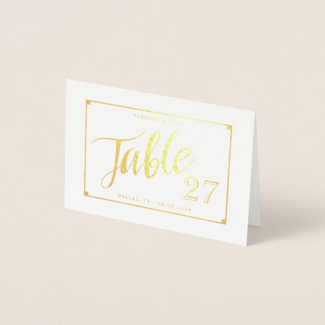 Metalizado Cartão de Entenimento com Número de Tabela Elegant (Frente)
