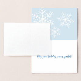 Metalizado Cartão de Férias Silver Foil Snowflake