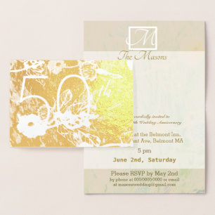 Metalizado Cartão de Foil de 50.º Aniversário de Casamento