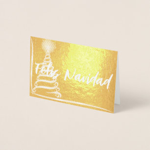 Metalizado Cartão de Foil de Natal Elegante Feliz Navidad