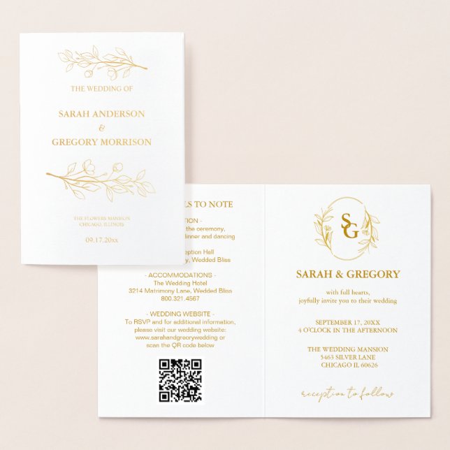 Metalizado Cartão de Foil Floral Simples (Exibição)