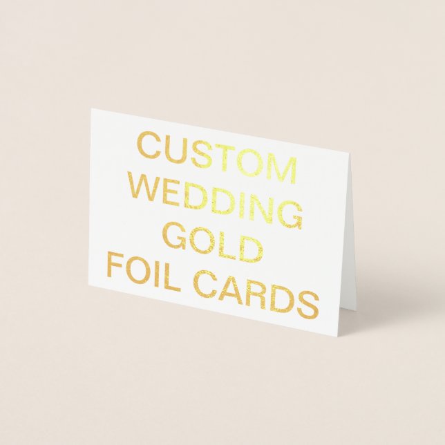 Metalizado Cartão de Foil Ouro Personalizado Mini Casamento P (Frente)
