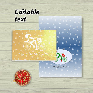 Metalizado Cartão de Foil para o Ciclista de Feliz Natal Dina