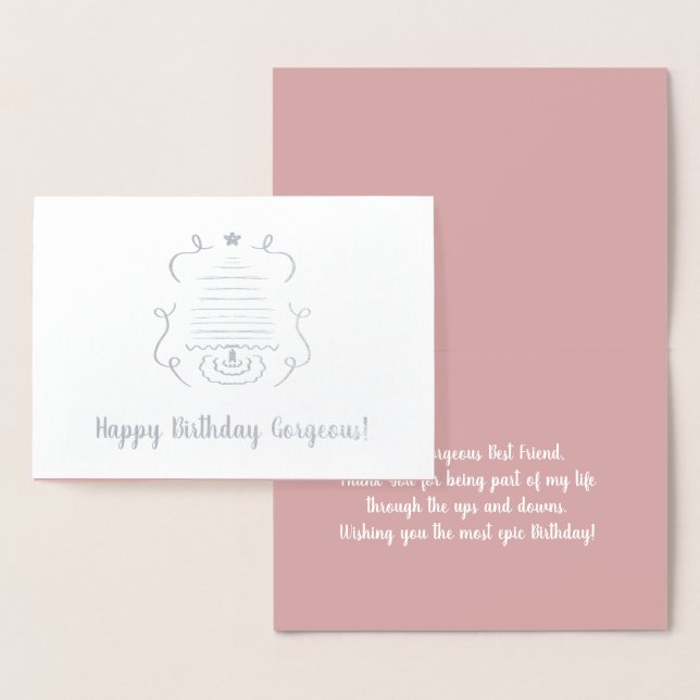 Metalizado Cartão de Foil Real de Aniversário da Árvore de Na (Exibição)