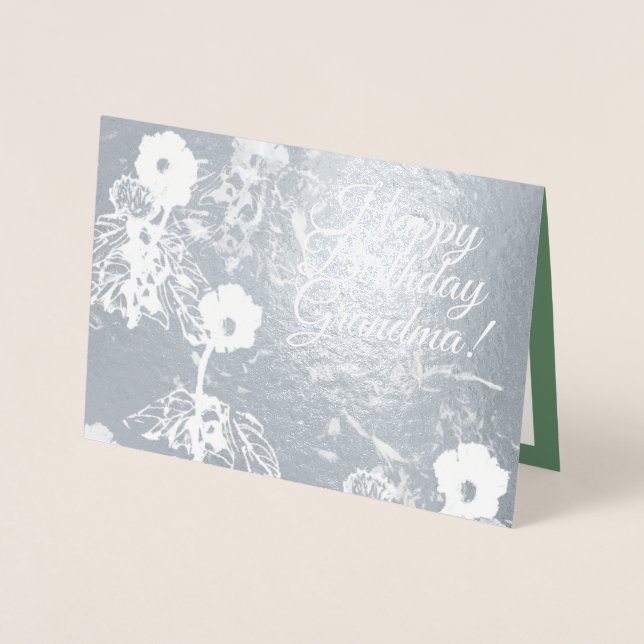 Metalizado Cartão de Foil Verde Floral (Frente)
