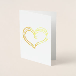 Metalizado Cartão de Folha com Esboço de Coração