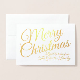 Metalizado Cartão de Folha de Natal Personalizado da Família
