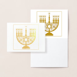 Metalizado Cartão de folha de ouro HANUKKAH FELIZ