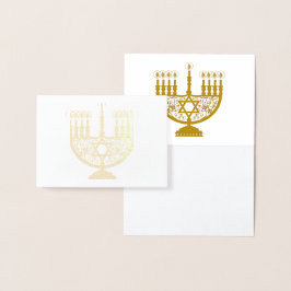 Metalizado Cartão de folha de ouro HANUKKAH FELIZ