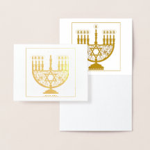 Cartão de folha de ouro HANUKKAH FELIZ