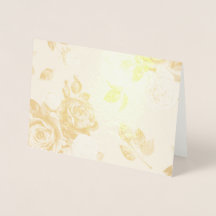 Cartão de folha de Rosa Dourado, standard (5"x7")