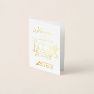 Metalizado Cartão de Foto de Ouro Imobiliário Personalizado P