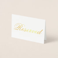 Cartão de Mesa de Folha de Ouro Reservado Elegante