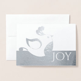 Metalizado Cartão de Natal com Foto da Alegria da Perdiz Prat