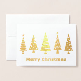 Metalizado Cartão de Natal de Foil das Árvores Neves