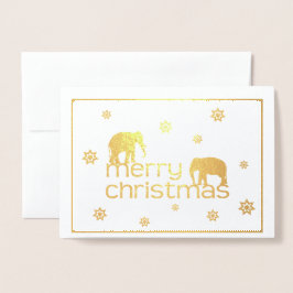 Metalizado Cartão de Natal Elefante