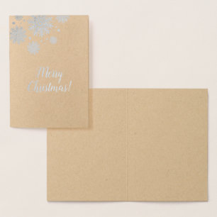 Metalizado Cartão de Natal em papel kraft.