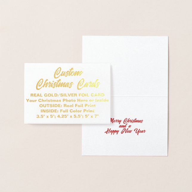 Metalizado Cartão de Natal Personalizado com Folha de Ouro MI (Exibição)