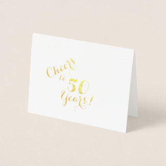 Metalizado Cartão de Nota de 50 Anos