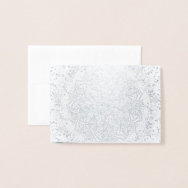 Metalizado Cartão de Saudação de Natal do vazio Silver Foil & (Frente com Envelope)